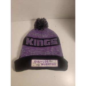 Sacramento Kings Unisex Purple Black Dia De Los Muertos Pompom Beanie Hat OS